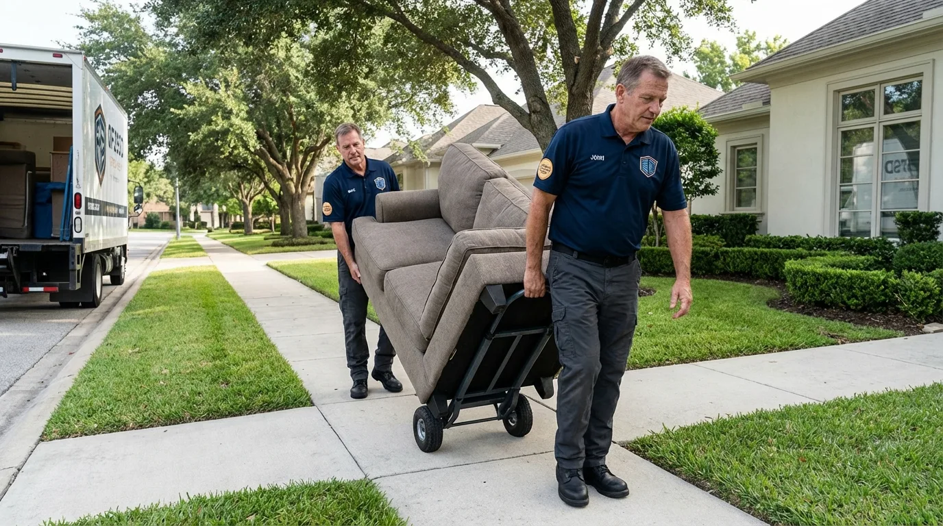 Local residential moving crew loading furniture in Scottsdale, AZ
